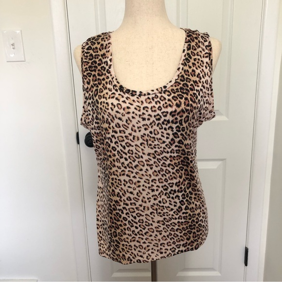 Carmen Marc Valvo Sleeveless Leopard Tank Hop - Picture 1 of 5